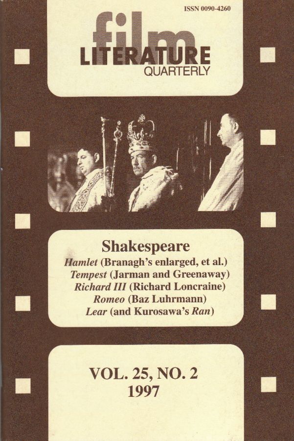 LITERATURE / FILM QUARTERLY magazine side cover Issue 98  Vol 25 # 2  1997